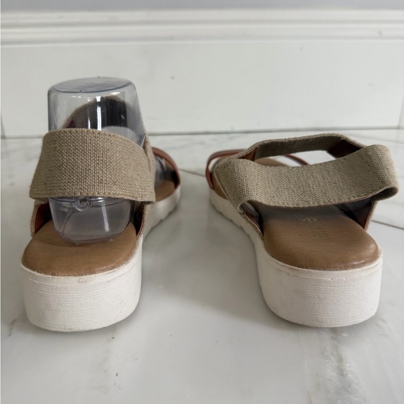 Kensie Multicolor Elastic and leather strap platform ankle wrap sandals size 9 - Picture 4 of 12